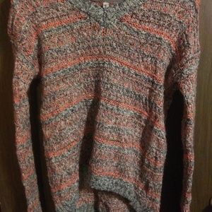 Aero peach mix heavy sweater vee neck